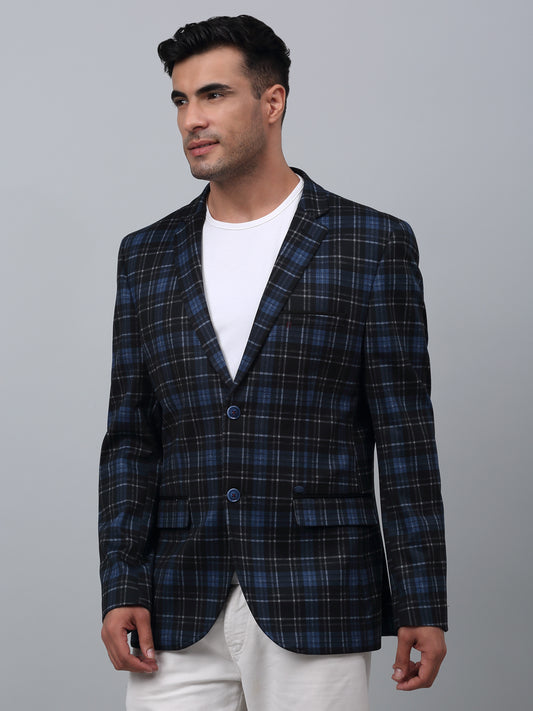 Blazer for Men | Premium Casual Blazer Slim Fit Notched Collar Terry Rayon Fabric Checkered Pattern