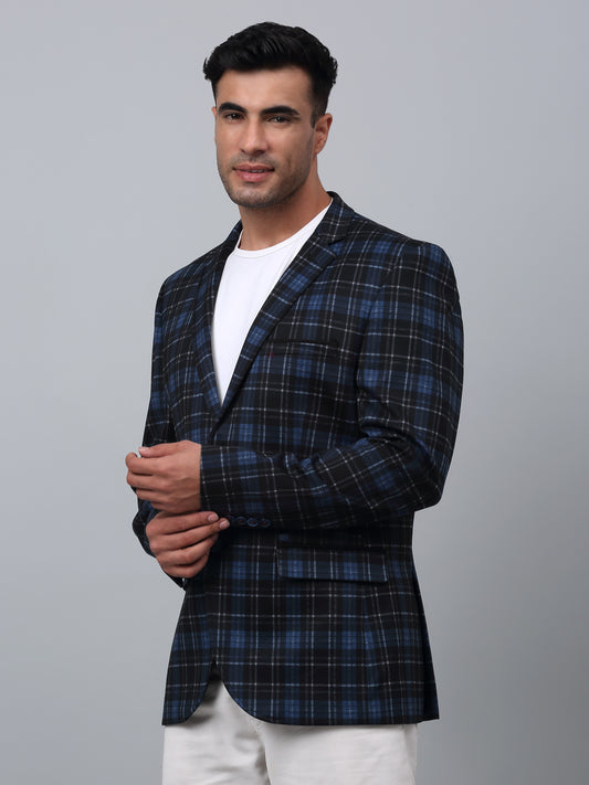Blazer for Men | Premium Casual Blazer Slim Fit Notched Collar Terry Rayon Fabric Checkered Pattern