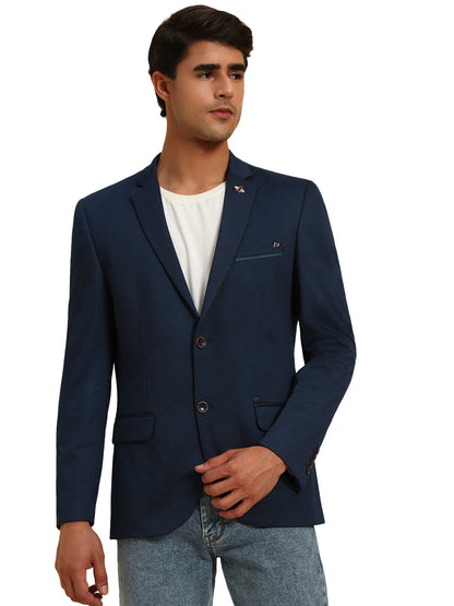 Blazer for Men | Premium Casual Blazer Slim Fit Notched Collar Terry Rayon Fabric Solid Pattern