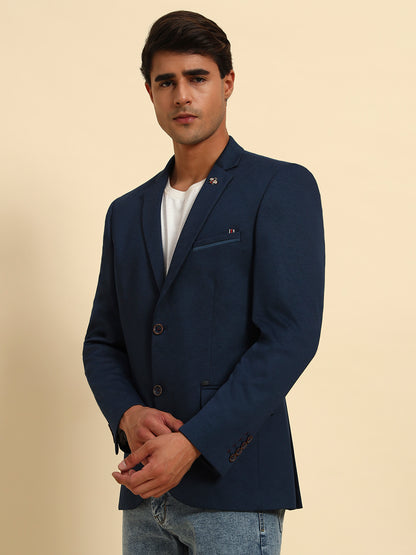 Blazer for Men | Premium Casual Blazer Slim Fit Notched Collar Terry Rayon Fabric Solid Pattern