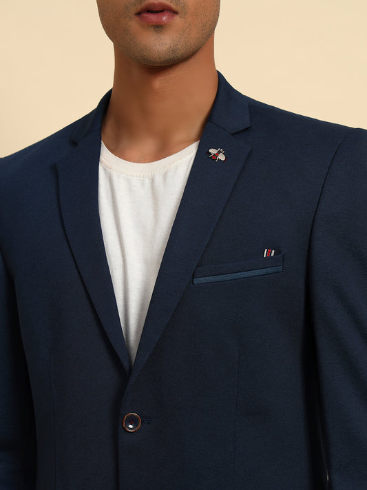 Blazer for Men | Premium Casual Blazer Slim Fit Notched Collar Terry Rayon Fabric Solid Pattern