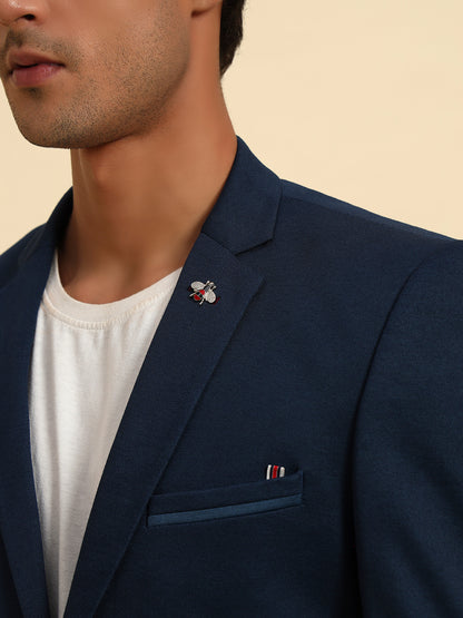 Blazer for Men | Premium Casual Blazer Slim Fit Notched Collar Terry Rayon Fabric Solid Pattern