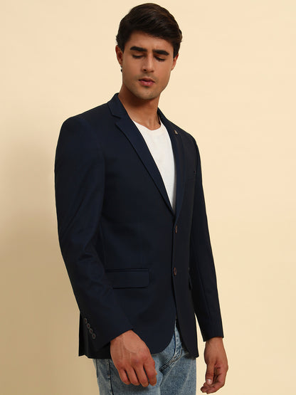 Blazer for Men | Premium Casual Blazer Slim Fit Notched Collar Terry Rayon Fabric Solid Pattern