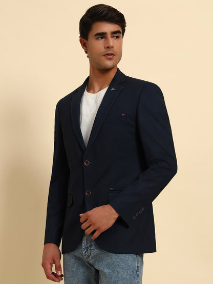 Blazer for Men | Premium Casual Blazer Slim Fit Notched Collar Terry Rayon Fabric Solid Pattern
