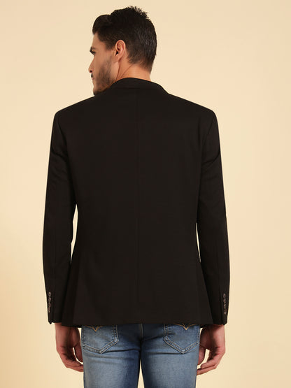 Blazer for Men | Premium Casual Blazer Slim Fit Notched Collar Terry Rayon Fabric Self Design Pattern