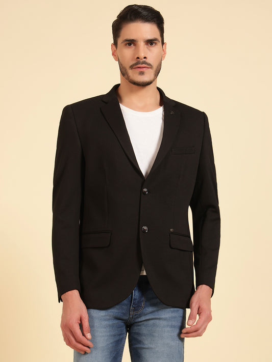 Blazer for Men | Premium Casual Blazer Slim Fit Notched Collar Terry Rayon Fabric Self Design Pattern