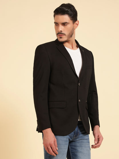 Blazer for Men | Premium Casual Blazer Slim Fit Notched Collar Terry Rayon Fabric Self Design Pattern