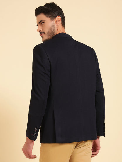 Blazer for Men | Premium Casual Blazer Slim Fit Notched Collar Terry Rayon Fabric Self Design Pattern