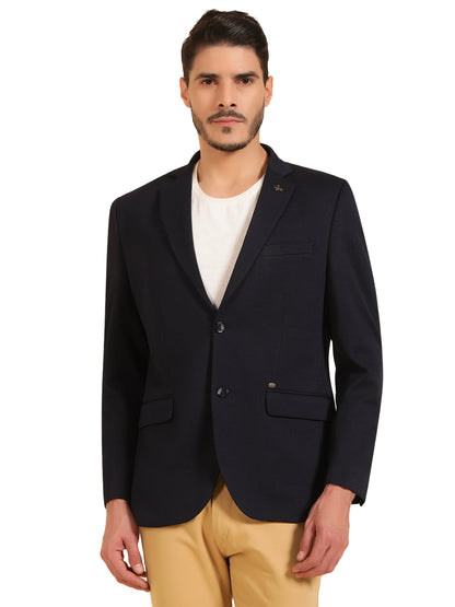 Blazer for Men | Premium Casual Blazer Slim Fit Notched Collar Terry Rayon Fabric Self Design Pattern