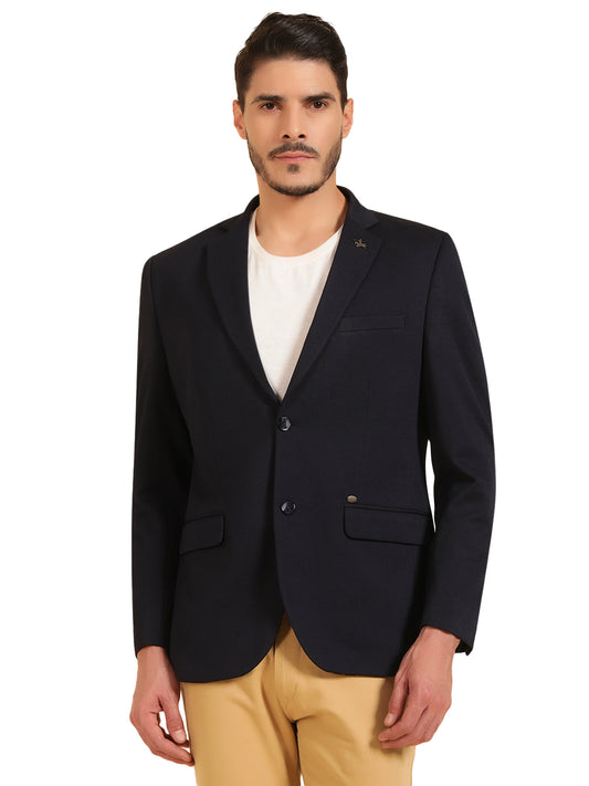 Blazer for Men | Premium Casual Blazer Slim Fit Notched Collar Terry Rayon Fabric Self Design Pattern