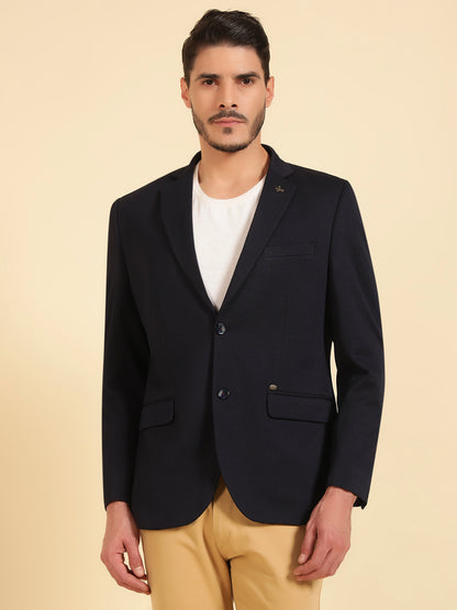 Blazer for Men | Premium Casual Blazer Slim Fit Notched Collar Terry Rayon Fabric Self Design Pattern