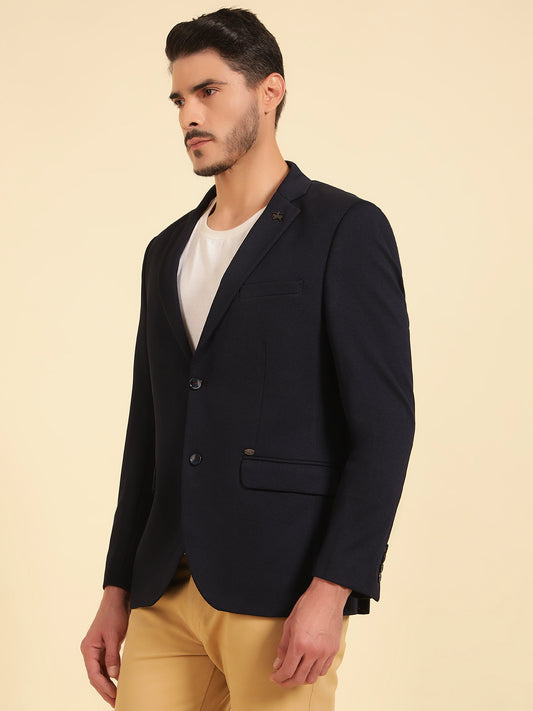 Blazer for Men | Premium Casual Blazer Slim Fit Notched Collar Terry Rayon Fabric Self Design Pattern