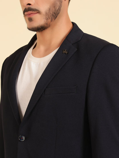 Blazer for Men | Premium Casual Blazer Slim Fit Notched Collar Terry Rayon Fabric Self Design Pattern