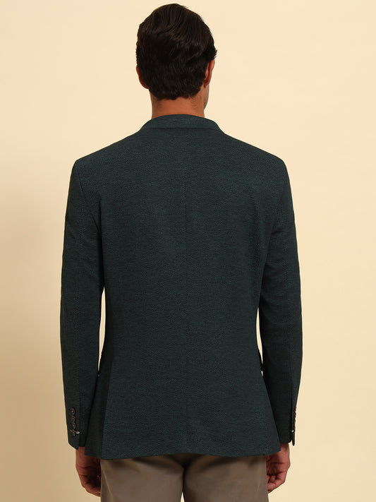 Blazer for Men | Premium Casual Blazer Slim Fit Notched Collar Terry Rayon Fabric Self Design Pattern