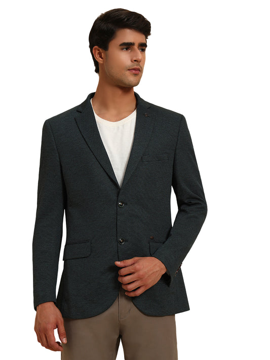 Blazer for Men | Premium Casual Blazer Slim Fit Notched Collar Terry Rayon Fabric Self Design Pattern