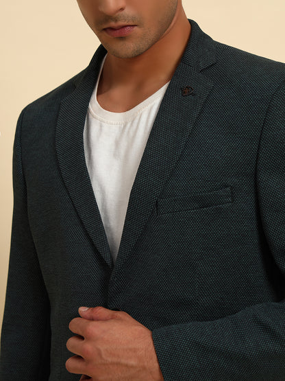 Blazer for Men | Premium Casual Blazer Slim Fit Notched Collar Terry Rayon Fabric Self Design Pattern