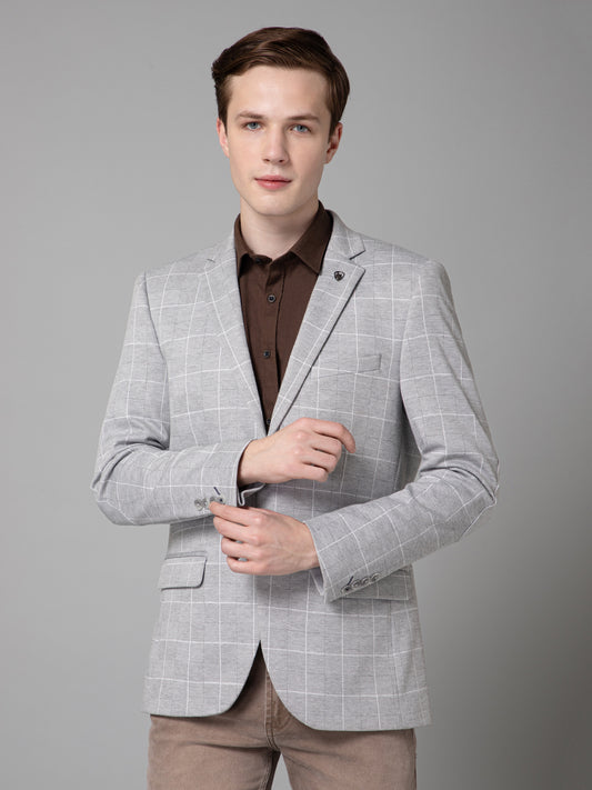 Blazer for Men | Premium Casual Blazer Slim Fit Notched Collar Terry Rayon Fabric Checkered Pattern
