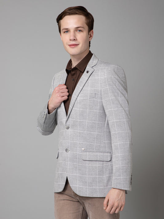 Blazer for Men | Premium Casual Blazer Slim Fit Notched Collar Terry Rayon Fabric Checkered Pattern