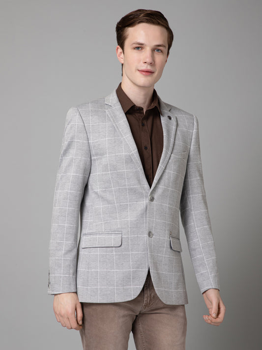 Blazer for Men | Premium Casual Blazer Slim Fit Notched Collar Terry Rayon Fabric Checkered Pattern