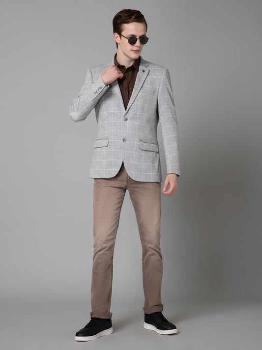 Blazer for Men | Premium Casual Blazer Slim Fit Notched Collar Terry Rayon Fabric Checkered Pattern