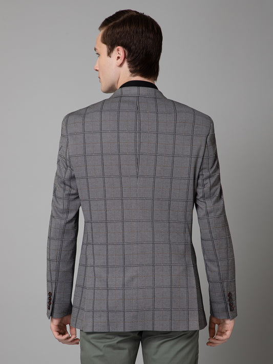 Blazer for Men | Premium Casual Blazer Slim Fit Notched Collar Terry Rayon Fabric Checkered Pattern