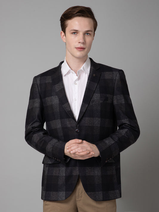 Blazer for Men | Premium Casual Blazer Slim Fit Notched Collar Terry Rayon Fabric Checkered Pattern