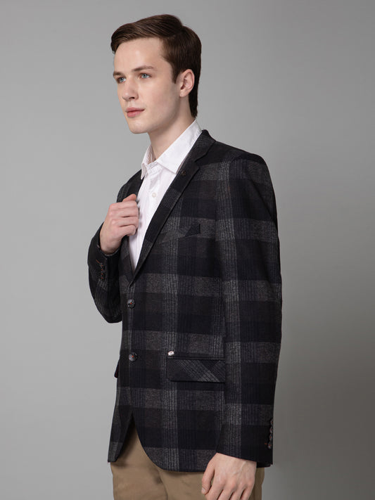 Blazer for Men | Premium Casual Blazer Slim Fit Notched Collar Terry Rayon Fabric Checkered Pattern