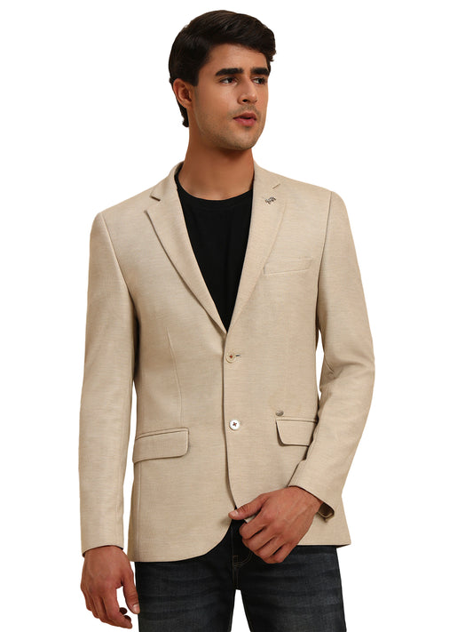 Blazer for Men | Premium Casual Blazer Slim Fit Notched Collar Terry Rayon Fabric Self Design Pattern