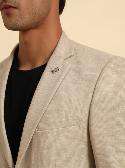 Blazer for Men | Premium Casual Blazer Slim Fit Notched Collar Terry Rayon Fabric Self Design Pattern