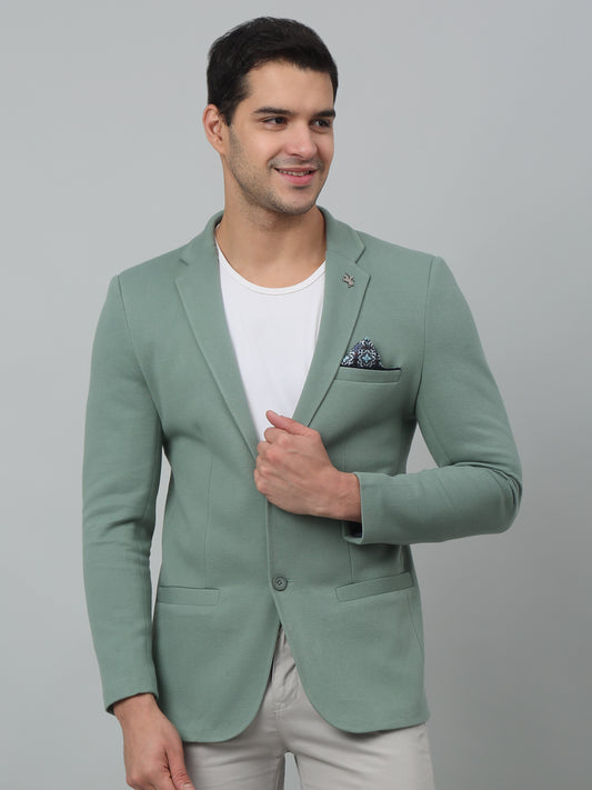 Blazer for Men | Premium Casual Blazer Slim Fit Notched Collar Polyester Fabric Solid Pattern