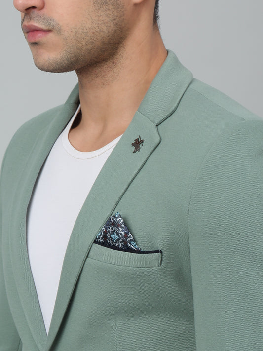 Blazer for Men | Premium Casual Blazer Slim Fit Notched Collar Polyester Fabric Solid Pattern