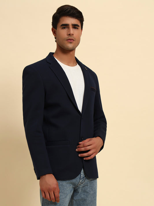 Blazer for Men | Premium Casual Blazer Slim Fit Notched Collar Polyester Fabric Solid Pattern