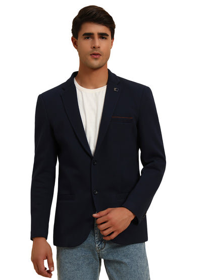Blazer for Men | Premium Casual Blazer Slim Fit Notched Collar Polyester Fabric Solid Pattern