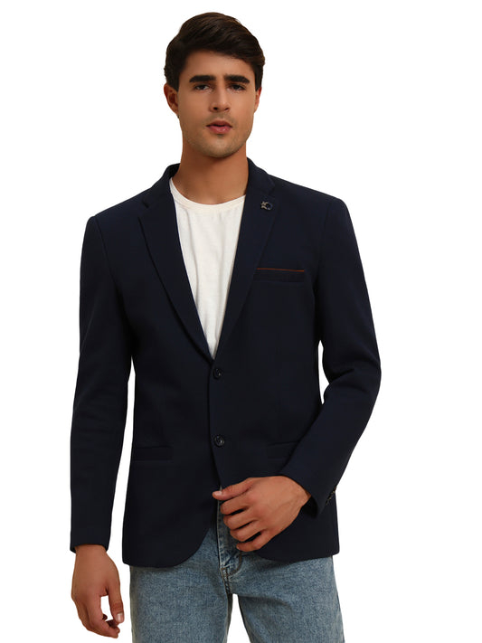 Blazer for Men | Premium Casual Blazer Slim Fit Notched Collar Polyester Fabric Solid Pattern