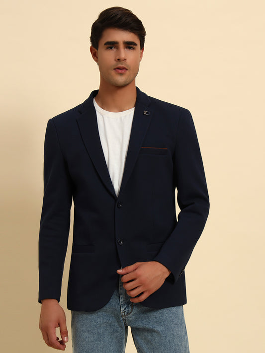 Blazer for Men | Premium Casual Blazer Slim Fit Notched Collar Polyester Fabric Solid Pattern