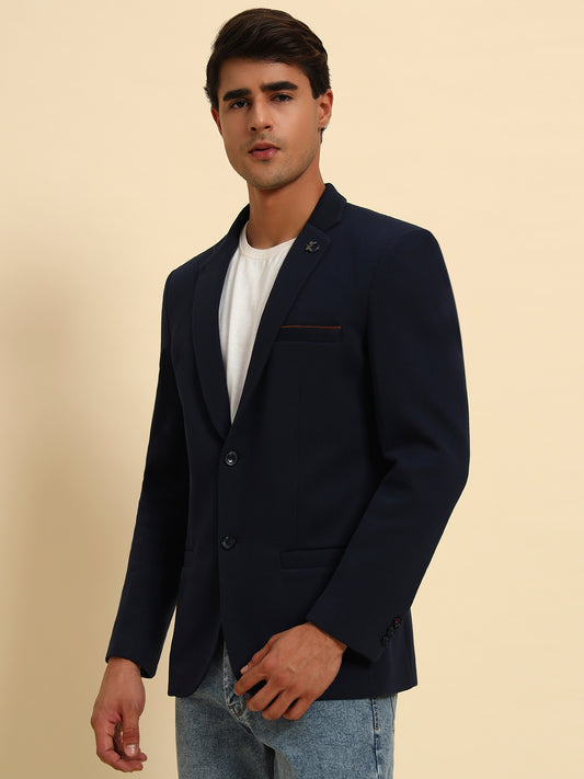 Blazer for Men | Premium Casual Blazer Slim Fit Notched Collar Polyester Fabric Solid Pattern