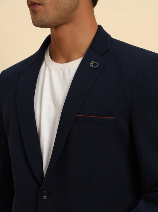 Blazer for Men | Premium Casual Blazer Slim Fit Notched Collar Polyester Fabric Solid Pattern