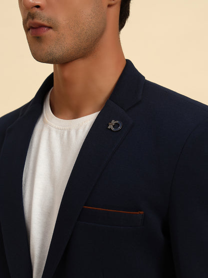 Blazer for Men | Premium Casual Blazer Slim Fit Notched Collar Polyester Fabric Solid Pattern