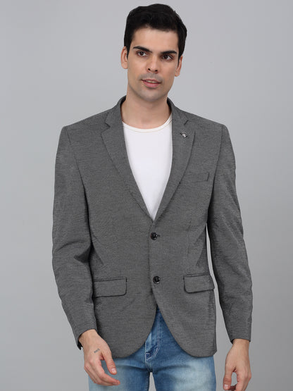Blazer for Men | Premium Casual Blazer Slim Fit Notched Collar Poly Viscose Fabric Self Design Pattern