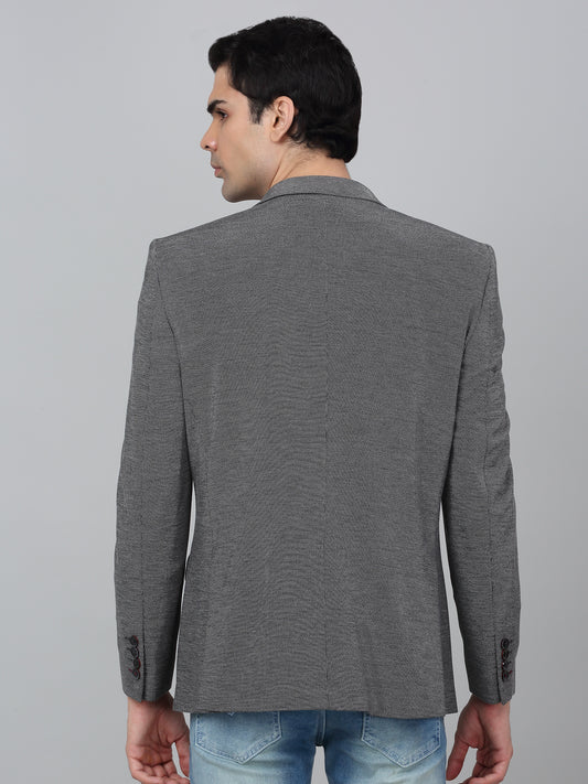Blazer for Men | Premium Casual Blazer Slim Fit Notched Collar Poly Viscose Fabric Self Design Pattern