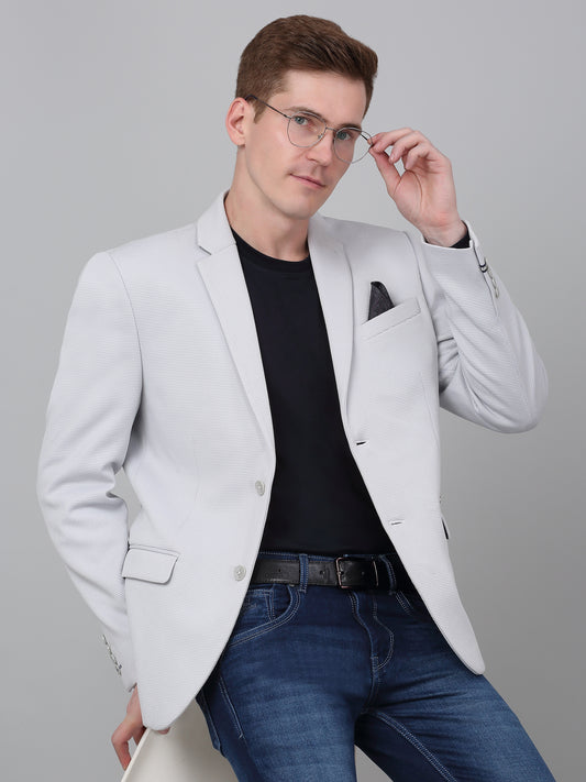 Blazer for Men | Premium Casual Blazer Slim Fit Notched Collar Terry Rayon Fabric Self Design Pattern