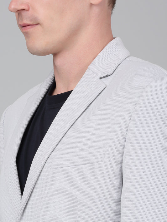 Blazer for Men | Premium Casual Blazer Slim Fit Notched Collar Terry Rayon Fabric Self Design Pattern