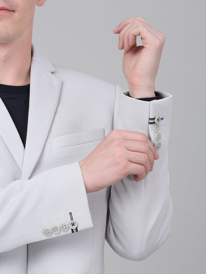 Blazer for Men | Premium Casual Blazer Slim Fit Notched Collar Terry Rayon Fabric Self Design Pattern