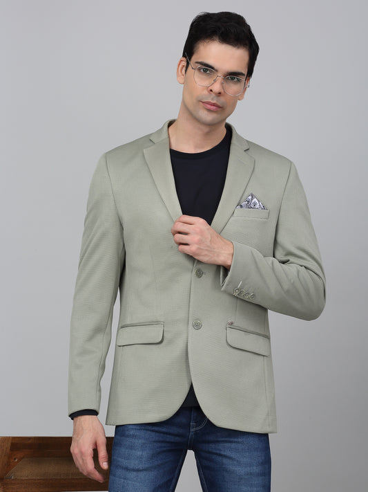 Blazer for Men | Premium Casual Blazer Slim Fit Notched Collar Terry Rayon Fabric Self Design Pattern