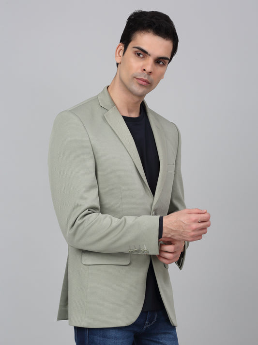 Blazer for Men | Premium Casual Blazer Slim Fit Notched Collar Terry Rayon Fabric Self Design Pattern