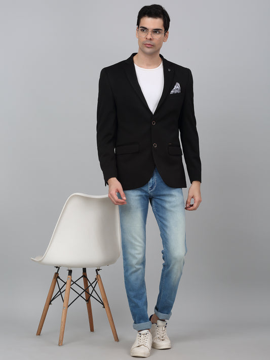 Blazer for Men | Premium Casual Blazer Slim Fit Notched Collar Polyester Fabric Solid Pattern
