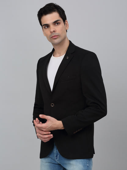 Blazer for Men | Premium Casual Blazer Slim Fit Notched Collar Polyester Fabric Solid Pattern