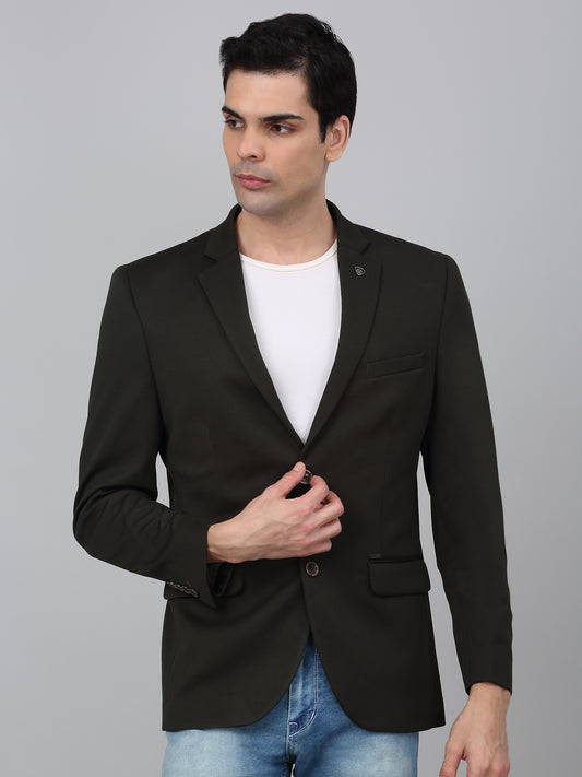 Blazer for Men | Premium Casual Blazer Slim Fit Notched Collar Polyester Fabric Solid Pattern