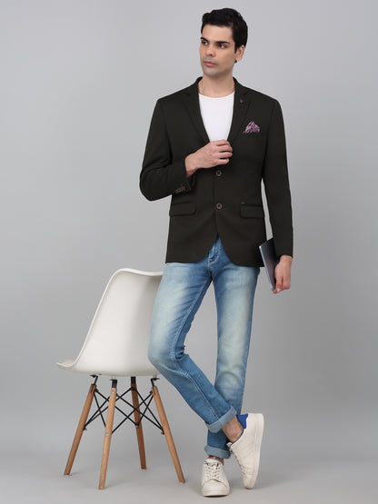 Blazer for Men | Premium Casual Blazer Slim Fit Notched Collar Polyester Fabric Solid Pattern