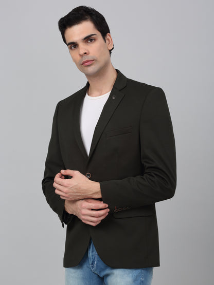 Blazer for Men | Premium Casual Blazer Slim Fit Notched Collar Polyester Fabric Solid Pattern